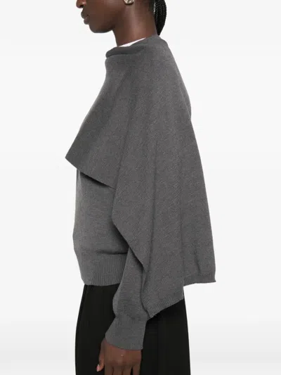 Rohe Wool Cape Sweater In Gray