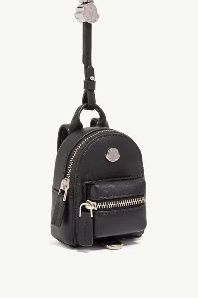 Moncler Mini Backpack Keyring In Black