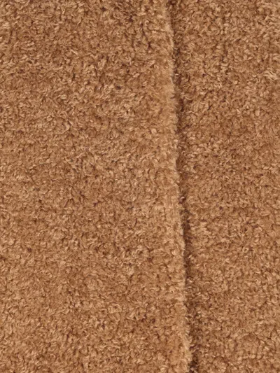 Herno Shearling-texture Single-breasted Coat In Brown