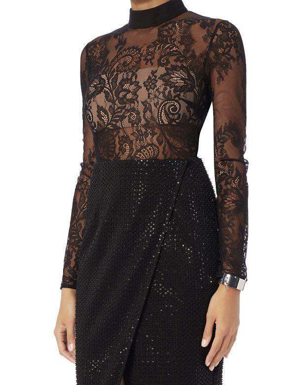 Self-portrait Bead And Sequin-embellished Midi Dress In Black | ModeSens