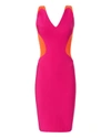 MUGLER Pink and Orange Cady Dress,ROBER778614B354