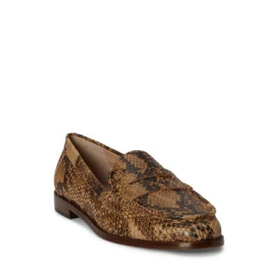 Ralph Lauren Wynnie Python-embossed Leather Loafer In Tan Multi In Tan Multi