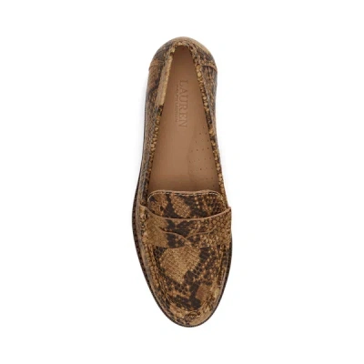 Ralph Lauren Wynnie Python-embossed Leather Loafer In Tan Multi In Tan Multi