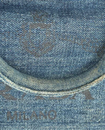 Pre-owned Prada Medium Denim Canapa Tote In Blue