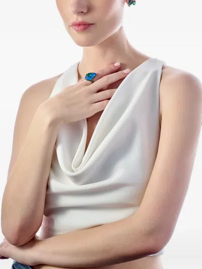Anabela Chan Spirulina Elixir Emerald Ring In Blue