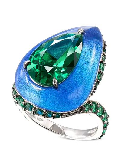 Anabela Chan Spirulina Elixir Emerald Ring In Blue