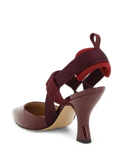 Fendi Slingback Pointed-toe Pumps In Red