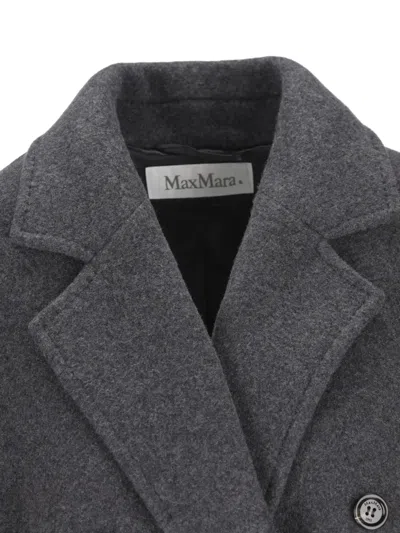 Max Mara Belted Double-breasted Coat In Gray