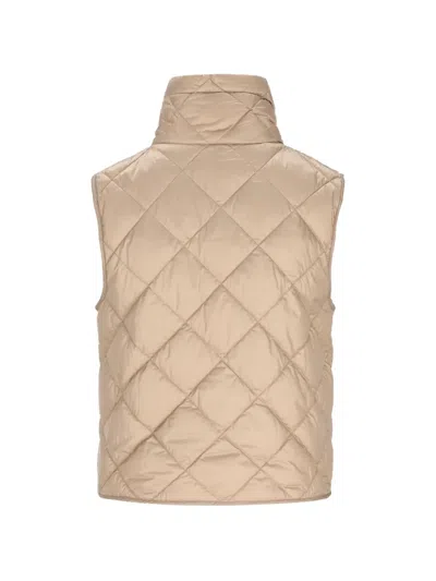 Max Mara Diamond-patterned Quilted Gilet In Neutral