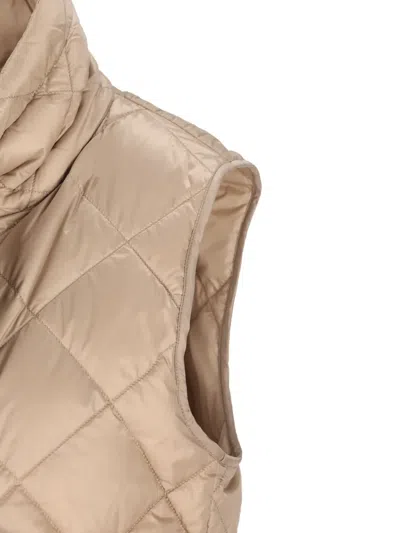 Max Mara Diamond-patterned Quilted Gilet In Neutral