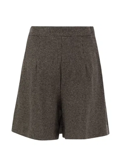 Weekend Max Mara Weekend Maxmara Wkdvetta Houndstooth Skort In Brown