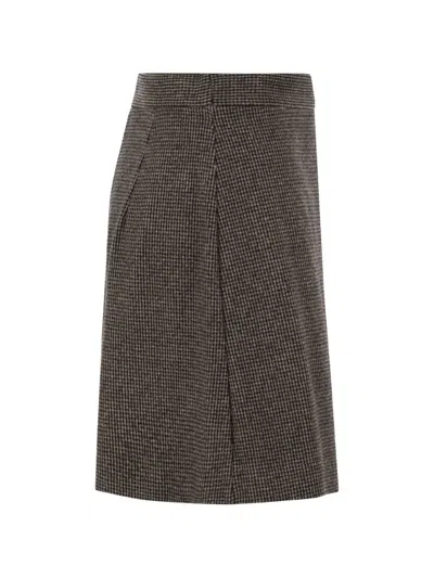 Weekend Max Mara Weekend Maxmara Wkdvetta Houndstooth Skort In Brown