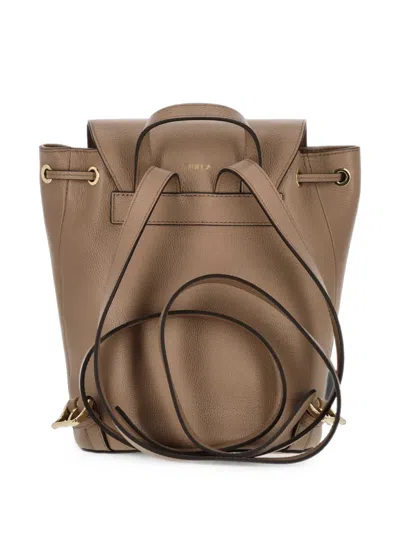 Furla Leather Backpack In Purple