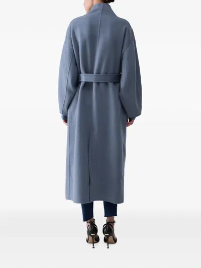 Liu •jo Oversized Wool Coat In Blue
