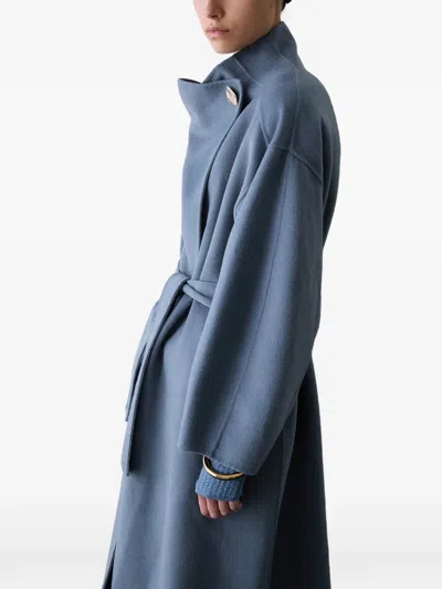 Liu •jo Oversized Wool Coat In Blue