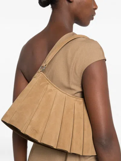 Lacoste Pleated Suede Backpack In Pattern