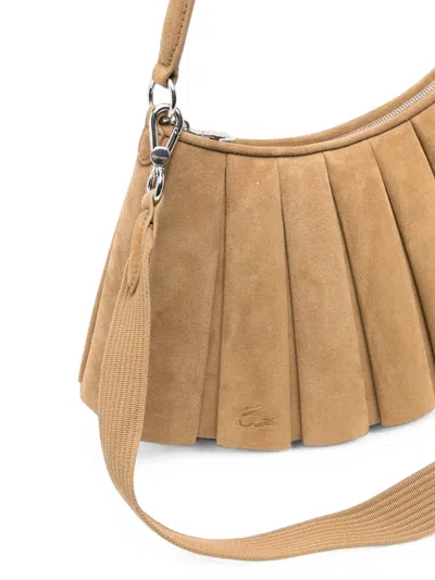 Lacoste Pleated Suede Backpack In Pattern