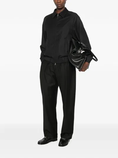 Barena Venezia Collared Zipup Bomber Jacket In Black