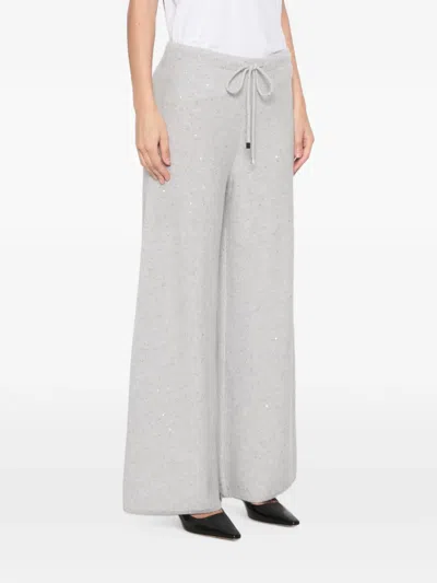 Antonelli Sequin-embellished Drawstring Trousers In Gray