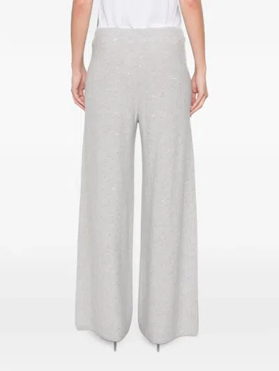 Antonelli Sequin-embellished Drawstring Trousers In Gray