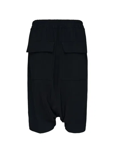 Rick Owens Drawstring Drop-crotch Shorts In Black