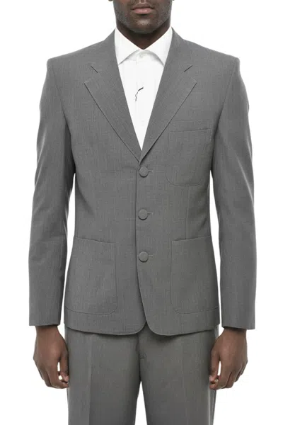 Givenchy Single-breasted Patch-pocket Blazer In Gray