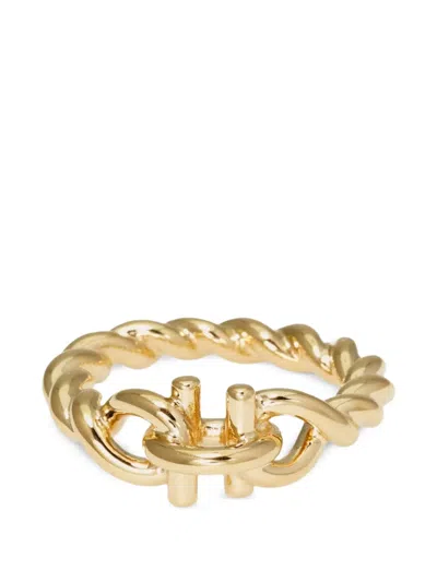 Ferragamo Torchon Gancini Ring In Neutral