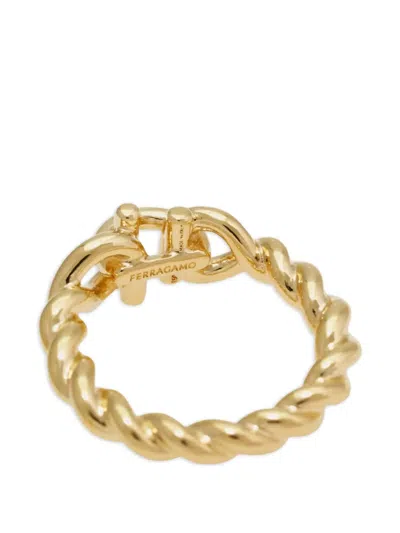 Ferragamo Torchon Gancini Ring In Neutral