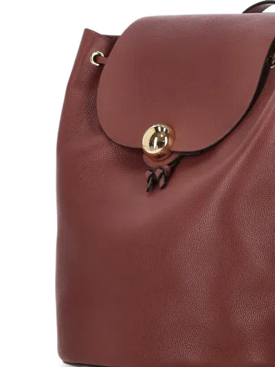 Furla Leather Backpack In Red