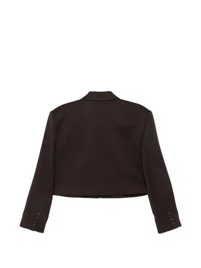 Gestuz Cropped Single-breasted Jacket In Brown
