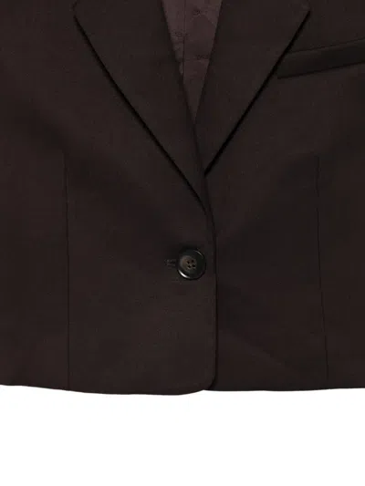 Gestuz Cropped Single-breasted Jacket In Brown