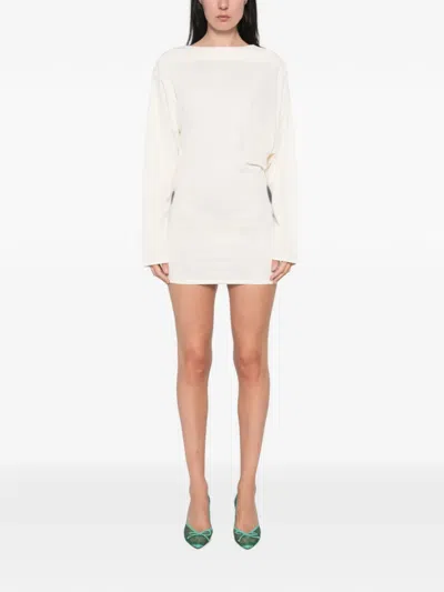 Jacquemus Draped Open-back Mini Dress In Neutral