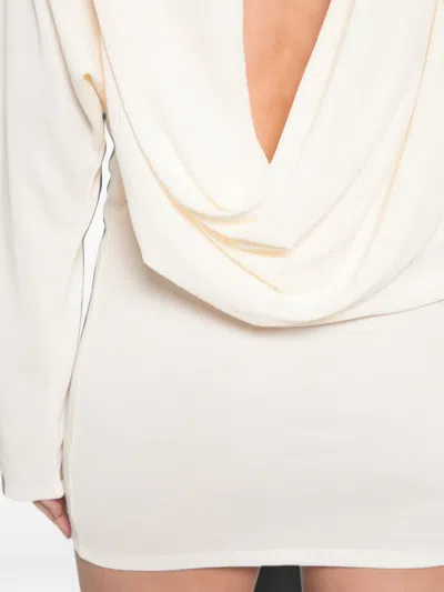 Jacquemus Draped Open-back Mini Dress In Neutral