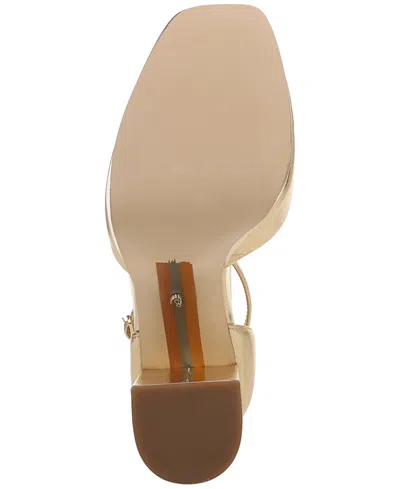 Sam Edelman Kirra Platform Sandal In Amber Gold Patent Leather