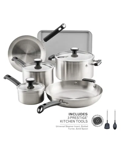 Farberware Truecook 12-pc. Stainless Steel Cookware Set In Silver