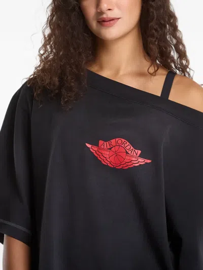 Jordan Flight Logo-print Off-shoulder Mini Dress In Multi