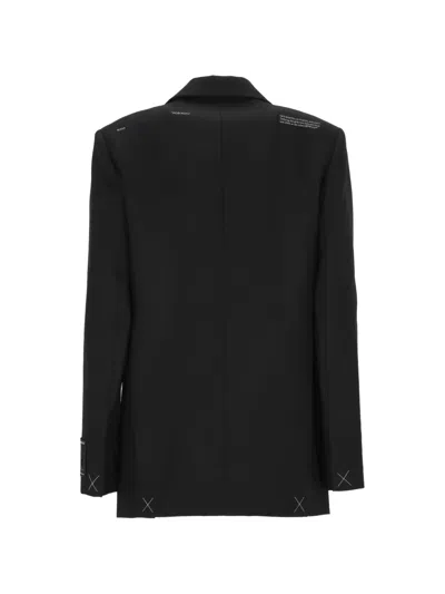 Off-white Logo-print Single-breasted Jacket In Black