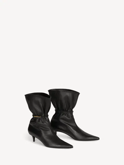 Balmain Sphynx Smooth Leather Ankle Boots In Multi
