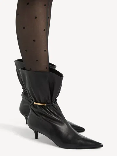 Balmain Sphynx Smooth Leather Ankle Boots In Multi