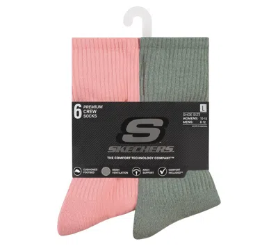Skechers Men's 6 Pack Large Core Crew Socks | In Multicolor