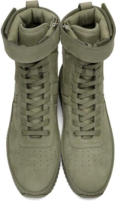 Shop Fear Of God Green Military High-top Sneakers