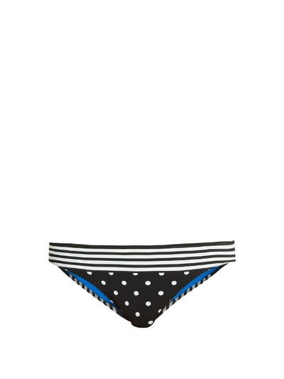 Stella Mccartney Striped & Polka Dot Swim Bottom, Black/white In Multi