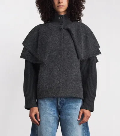 Frame The Wrap Cape Coat In Grey