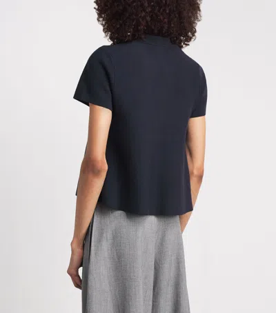 Me+em Wool-blend Swing T-shirt In Navy