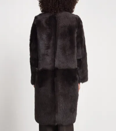 Almada Label Shearling Gemma Coat In Brown