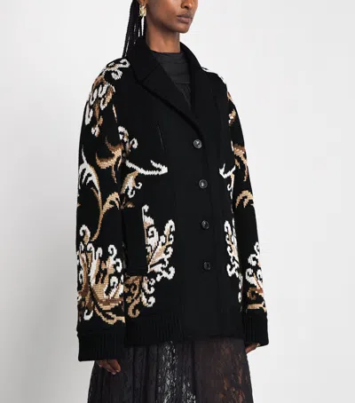 Etro Wool Jacquard Blazer In Black