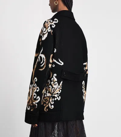 Etro Wool Jacquard Blazer In Black