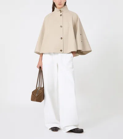 Max Mara Cotton Cropped Jacket In Grey