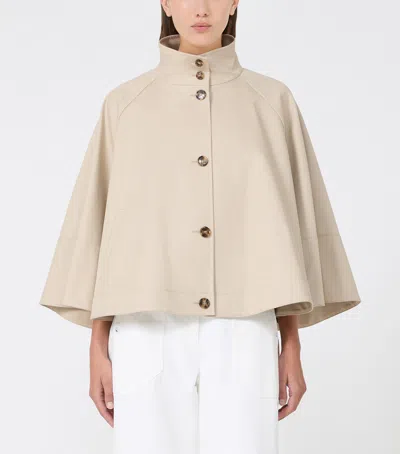Max Mara Cotton Cropped Jacket In Grey