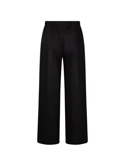 S Max Mara Drawstring Wool-flannel Trousers In Black